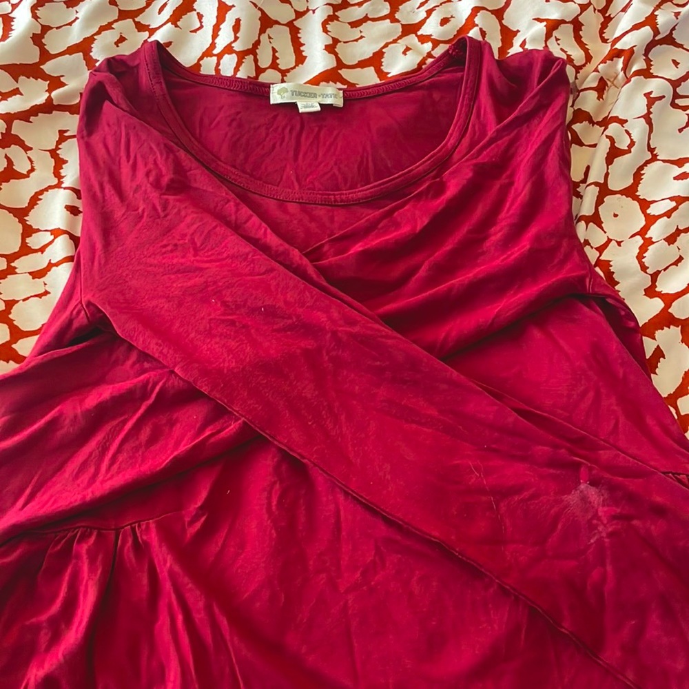 red long sleeve shirt